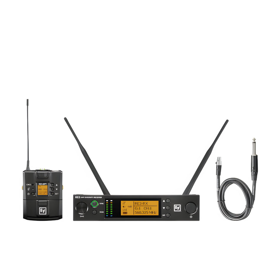 ELECTRO - VOICE RE3 - BPGC - 5H - Conjunto inalámbrico formado por trasmisor de petaca con cable para instrumento. 560 - 596 MHz (banda 5H) - Tempo Shop