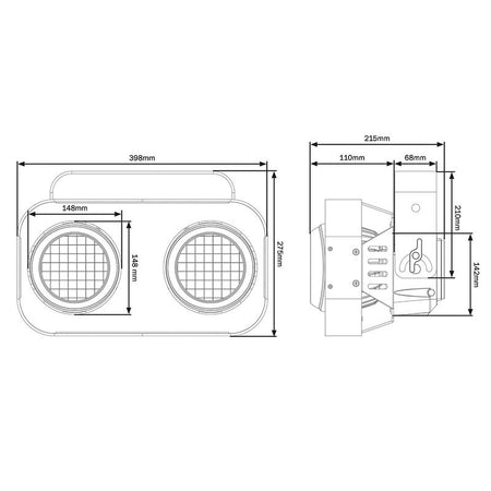 eLumen8 Fury 200 DTW2 - Cegadora LED de 2 x 90W IP65 con retroiluminación RGB - Tempo Shop