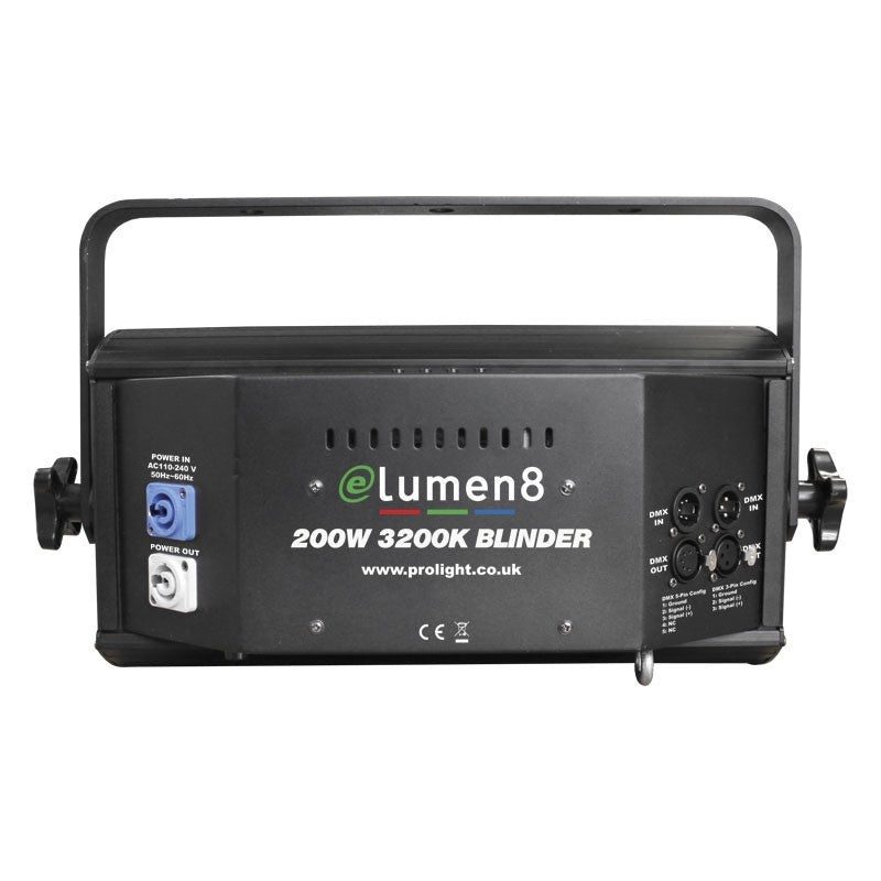 eLumen8 Cegadora LED COB 200W - Foco Blinder DMX de 2 Celdas 3200K para Iluminación Escénica - Tempo Shop