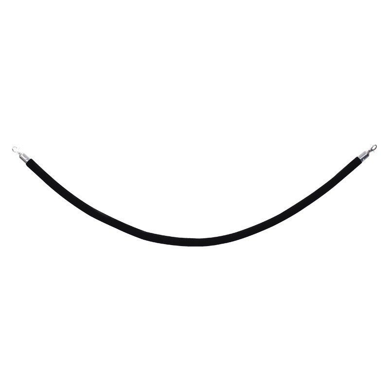eLumen8 Cordón terciopelo negro ganchos plata 1,5m - Elegancia y delimitación para catenarias de la serie Teatro - Tempo Shop