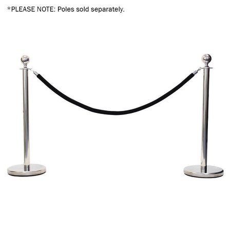 eLumen8 Cordón terciopelo negro ganchos plata 1,5m - Elegancia y delimitación para catenarias de la serie Teatro - Tempo Shop