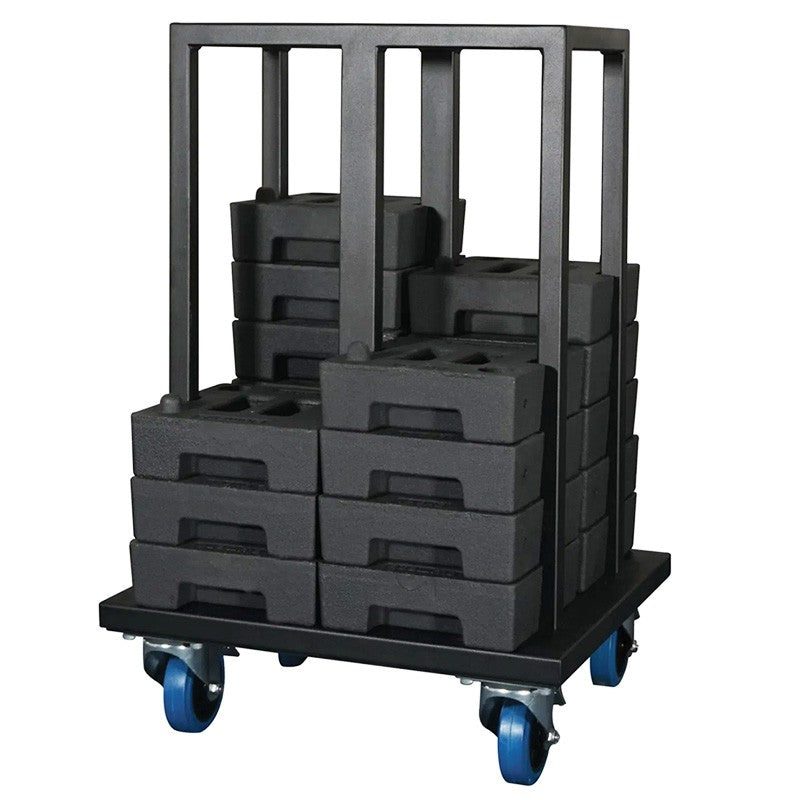 eLumen8 ELUM311 - Carro con ruedas para el transporte y almacenaje de 24 contrapesos de teatro - Tempo Shop