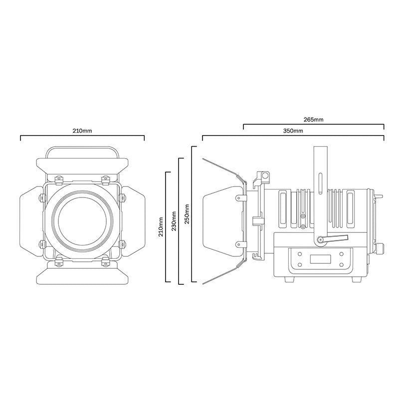 eLumen8 MP 75 LED Fresnel RGBW MKII - Foco proyector con zoom manual de 10º a 50º y visera de 4 palas - Tempo Shop