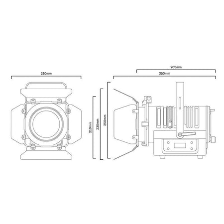 eLumen8 MP 75 LED Fresnel RGBW MKII - Foco proyector con zoom manual de 10º a 50º y visera de 4 palas - Tempo Shop