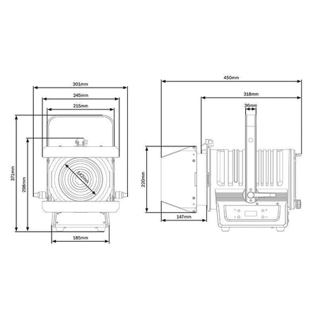 eLumen8 MP180 - Proyector Fresnel LED 180W RGBALC para Teatro y Estudios - Tempo Shop