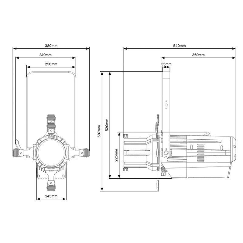 eLumen8 VIRTUOSO 1000 RGBAL - Cuerpo de proyector de recorte LED para teatro y estudio - Tempo Shop