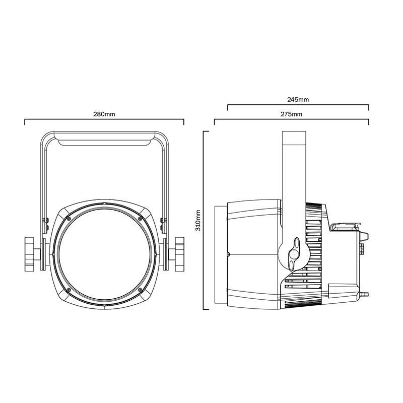 eLumen8 Endura WW100 COB - Foco PAR LED 100W Blanco Cálido IP65 16º - Tempo Shop