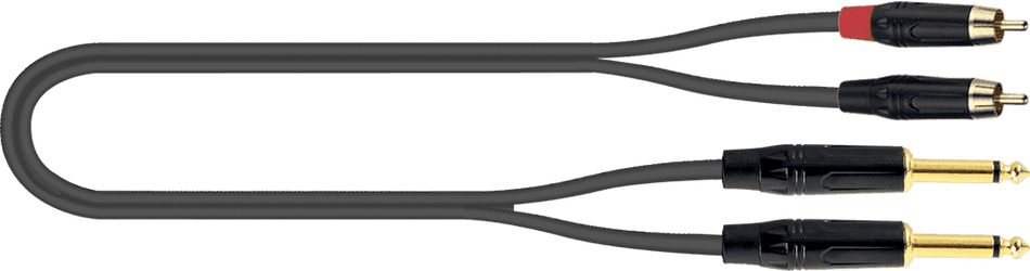 QUIK LOK EQLJUST-2RCA2J-3 - PVC AUDIO CABLE JACK(x2)-RCA(x2) - 3 m
