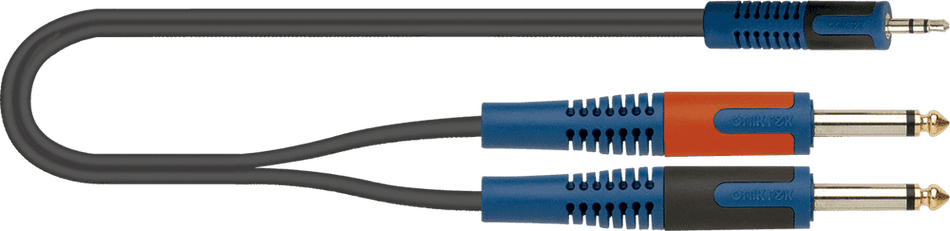 QUIK LOK EQLRKSA140-5 - PVC AUDIO CABLE MINI JACK STEREO-JACK MONO (x2) - 5 m
