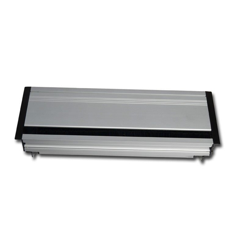 FactorRACK 008-3032 - Caja de Mecanismos para Empotrar con Tapa y Cepillo, 315 mm en Color Plata