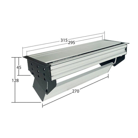 FactorRACK 008-3032 - Caja de Mecanismos para Empotrar con Tapa y Cepillo, 315 mm en Color Plata