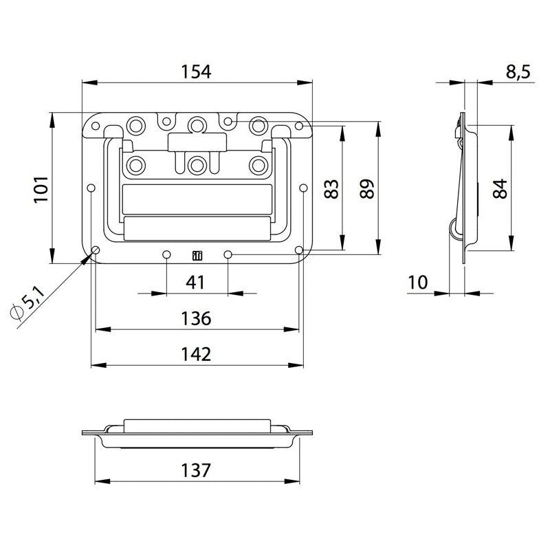 FactorRACK 34082 - Asa Metálica Retráctil con Muelle para Flightcase