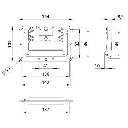 FactorRACK 34082 - Asa Metálica Retráctil con Muelle para Flightcase