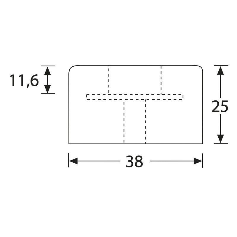 FactorRACK 4911 - Taco de goma 38x25 mm para equipos