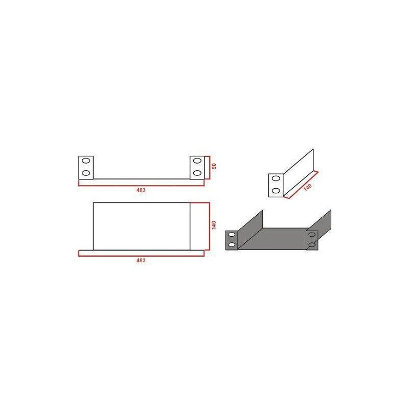 FactorRACK Bandeja 2U - Soporte Rack 19 Pulgadas