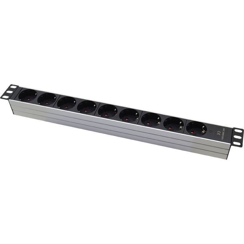 FactorRACK Base de 9 Enchufes Schuko para Rack 19" 1U - Sin Interruptor
