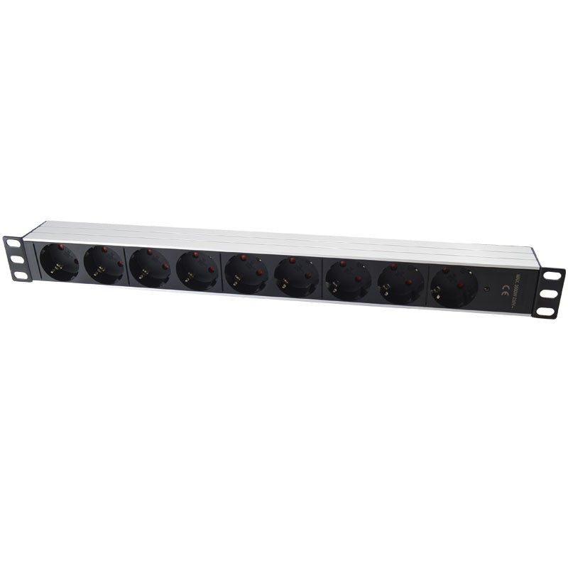 FactorRACK Base de 9 Enchufes Schuko para Rack 19" 1U - Sin Interruptor