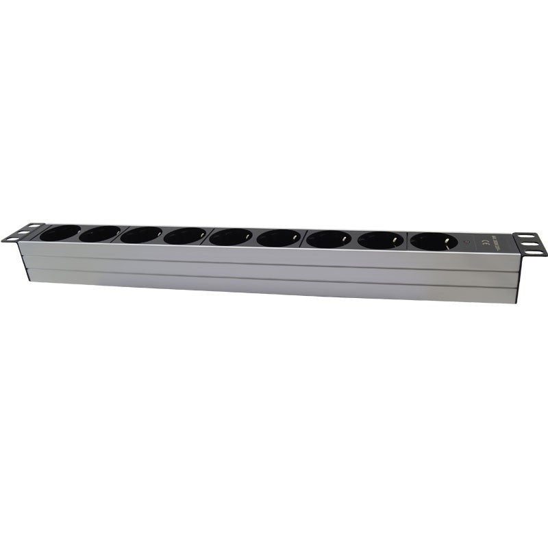 FactorRACK Base de 9 Enchufes Schuko para Rack 19" 1U - Sin Interruptor