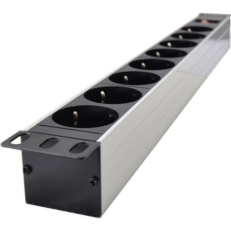 FactorRACK Base de Alimentación Rack 19" con 8 Tomas Schuko e Interruptor