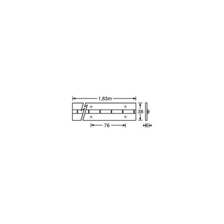 FactorRACK Bisagra de Piano 183x38 - Herraje de Acero Galvanizado