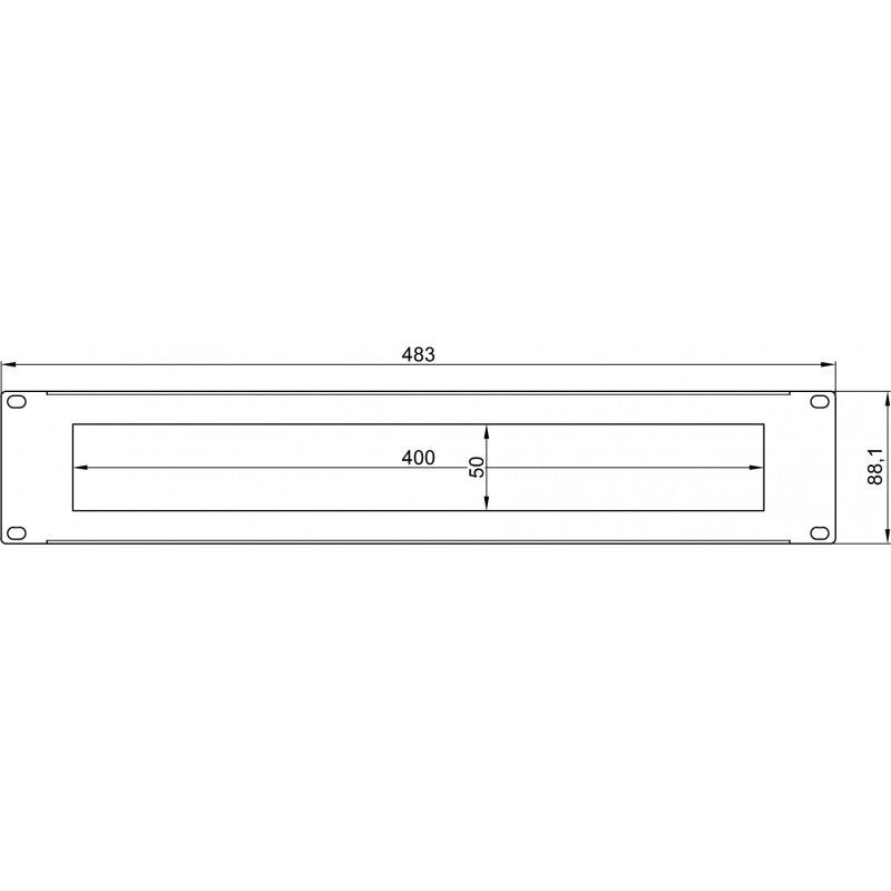 FactorRACK BSB01 - Carátula 2U con cepillo para rack 19"