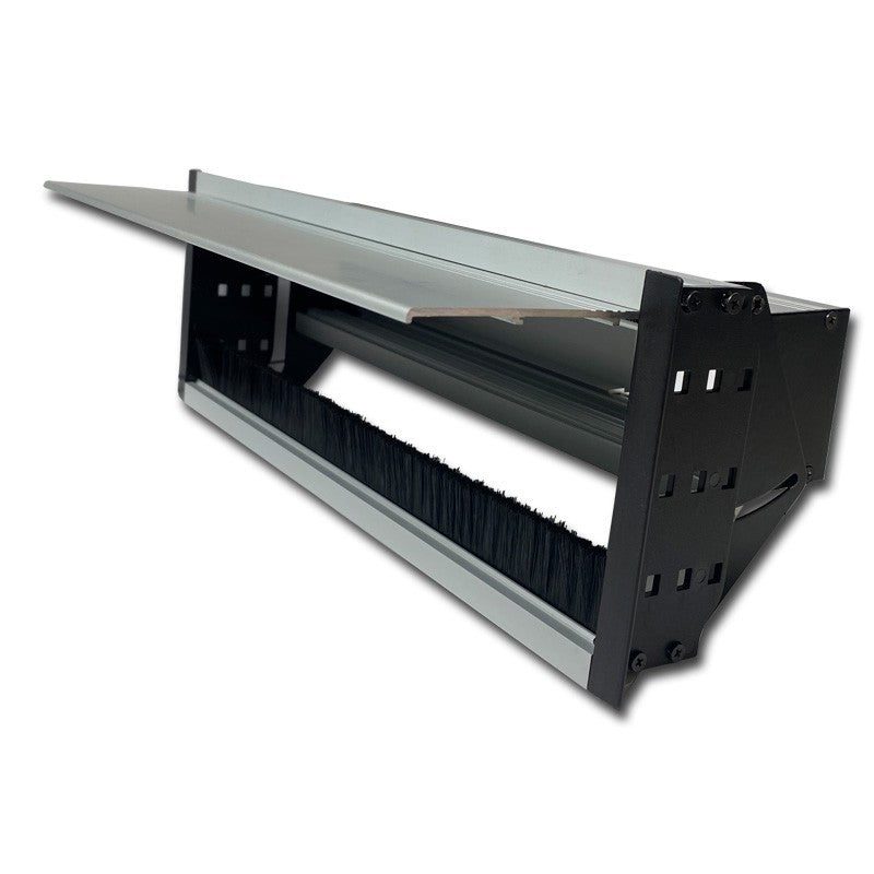 FactorRACK Caja de Conexiones para Empotrar 270mm Plata - con Tapa y Cepillo Pasacables
