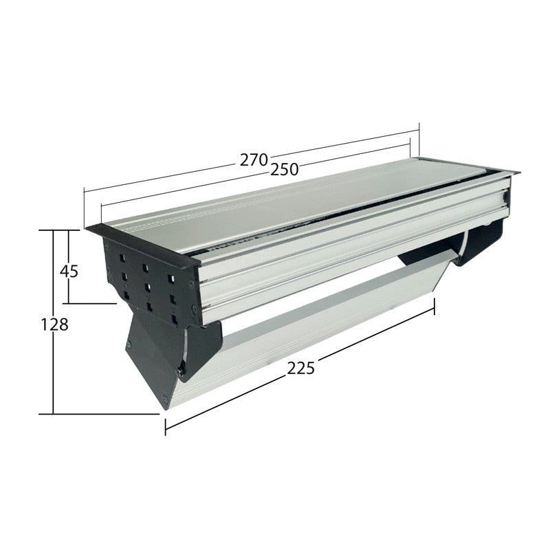 FactorRACK Caja de Conexiones para Empotrar 270mm Plata - con Tapa y Cepillo Pasacables