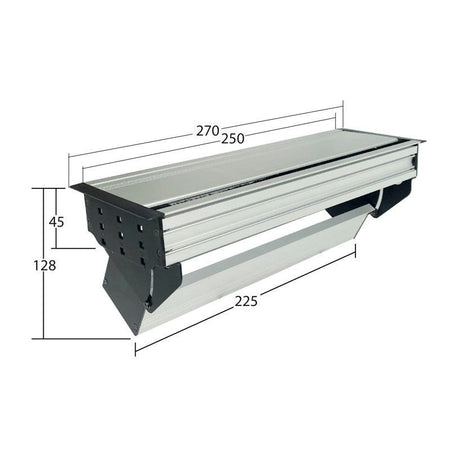 FactorRACK Caja de Conexiones para Empotrar 270mm Plata - con Tapa y Cepillo Pasacables