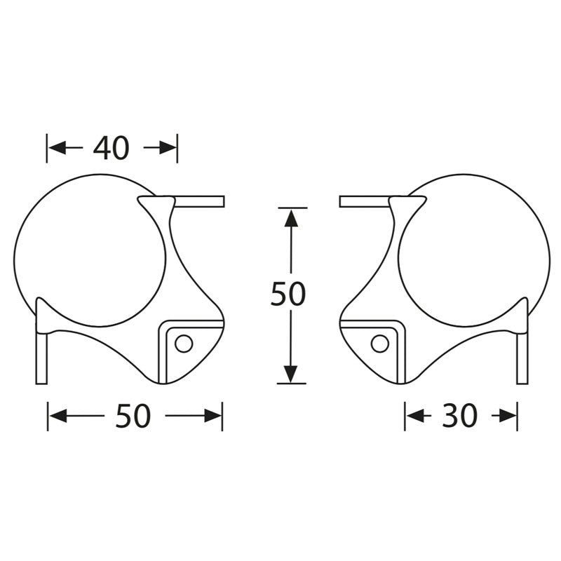 FactorRACK Cantonera 3 Patas - Bola de Acero para Perfil de 30 mm