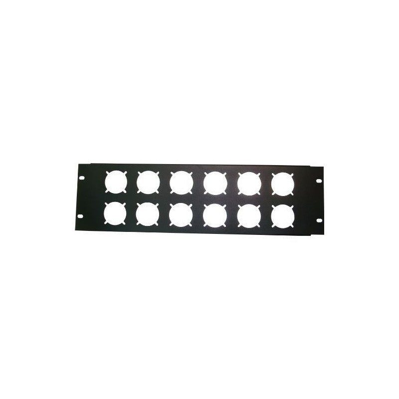 FactorRACK Carátula 12 Schukos 3U - Panel para Rack 19 Pulgadas