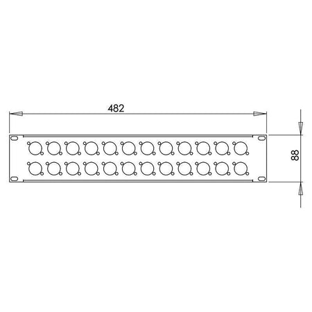 FactorRACK Carátula 24 XLR - Panel 2 Unidades para Conectores Norma D