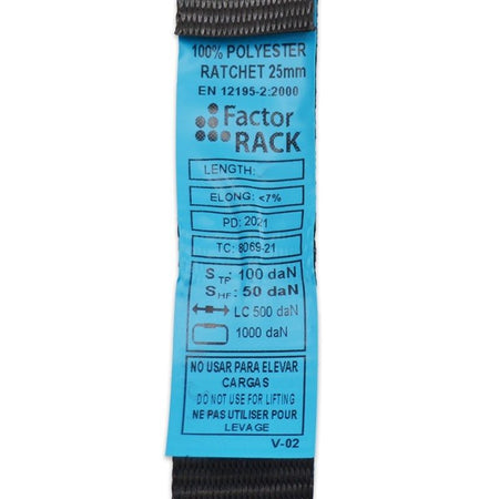 FactorRACK Correa Tensora 25 mm x 8 m - Amarre seguro sin fin - Tempo Shop