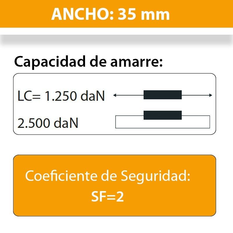 FactorRACK Correa Tensora con Carraca - Amarre de 35mm x 8m Negra - Tempo Shop