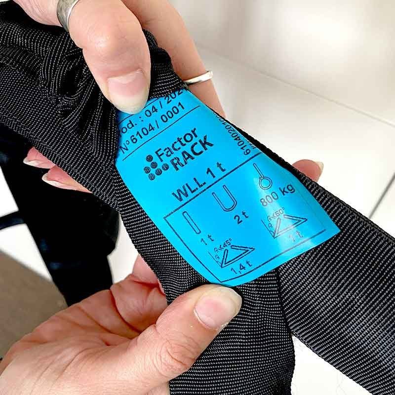 FactorRACK Eslinga Tubular 1 TN - Elevación textil 1,5m negra