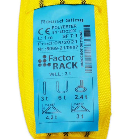 FactorRACK Eslinga Tubular 3 TN 1 m - Elevación segura