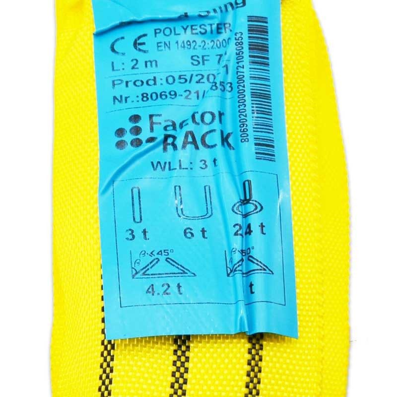 FactorRACK Eslinga Tubular - 3 Toneladas Amarilla 2 m