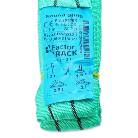 FactorRACK Eslinga Tubular - Cinta de Elevación 2T Verde 1m
