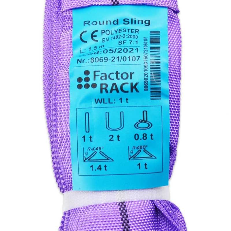 FactorRACK Eslinga Tubular - Elevación Segura de 1 Tonelada