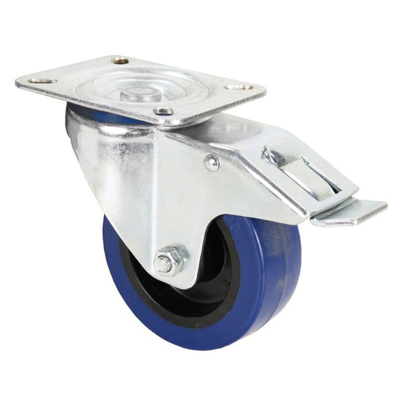 FactorRACK Giratoria Azul 100 - Rueda con freno para flightcase