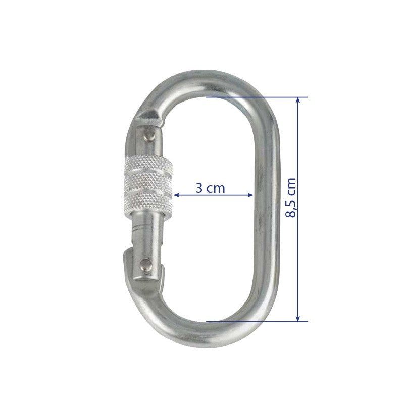 FactorRACK Mosquetón Anticaídas - Seguridad con rosca de bloqueo