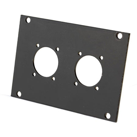 FactorRACK Multibar ZEBAVB80 - Placa para 2 conectores XLR de 10 cm negra