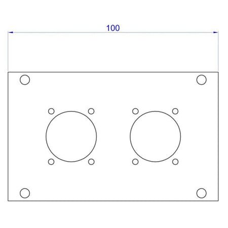 FactorRACK Multibar ZEBAVB80 - Placa para 2 conectores XLR de 10 cm negra