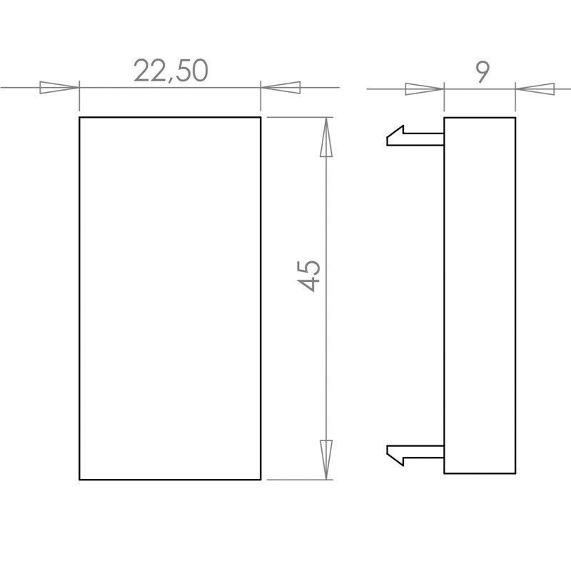 FactorRACK Panel Ciego 45x22.5mm - Tapa para Cajas de Mecanismos y Perfiles