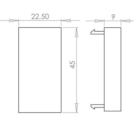 FactorRACK Panel Ciego 45x22.5mm - Tapa para Cajas de Mecanismos y Perfiles