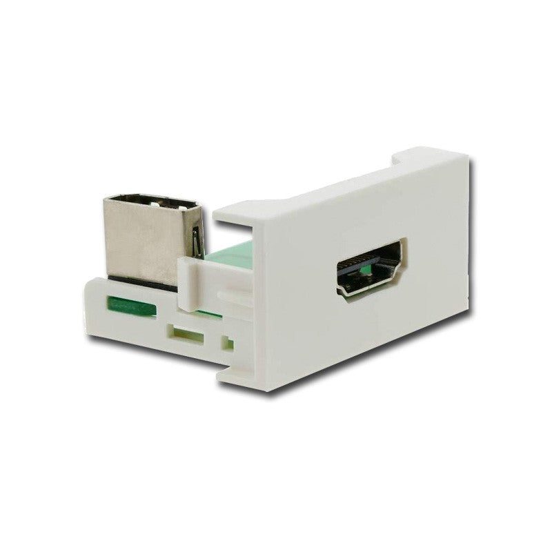 FactorRACK Panel HDMI 1.4a Hembra-Hembra 90º - Módulo 45x22.5mm para Cajas con Carril