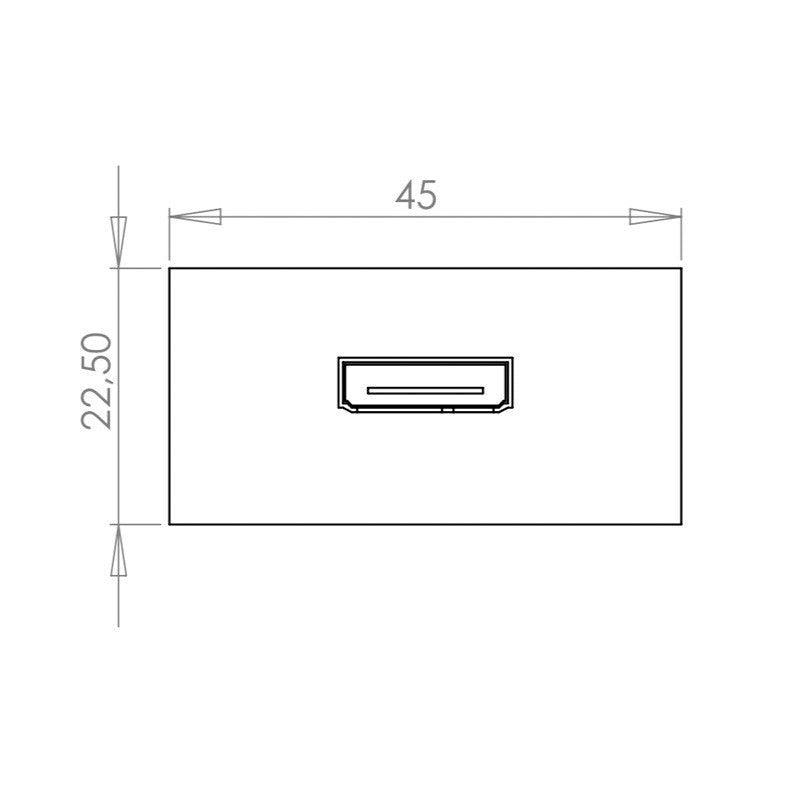 FactorRACK Panel HDMI 1.4a Hembra-Hembra 90º - Módulo 45x22.5mm para Cajas con Carril