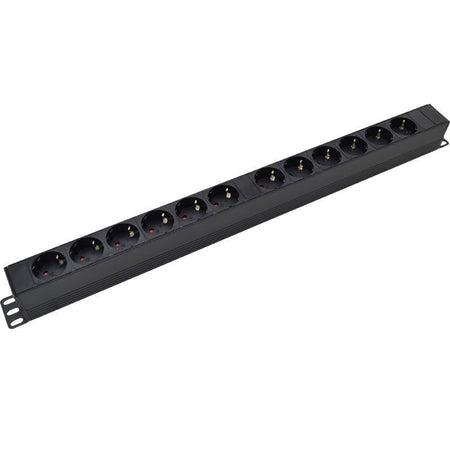 FactorRACK PDU-12S-CEE - Base de 12 Enchufes Schuko sin Interruptor con CEE 16A