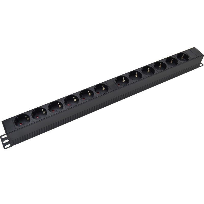 FactorRACK PDU-12S-CEE - Base de 12 Enchufes Schuko sin Interruptor con CEE 16A