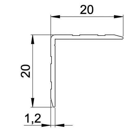 FactorRACK Perfil Ángulo 20x20 mm - Aluminio para flightcase