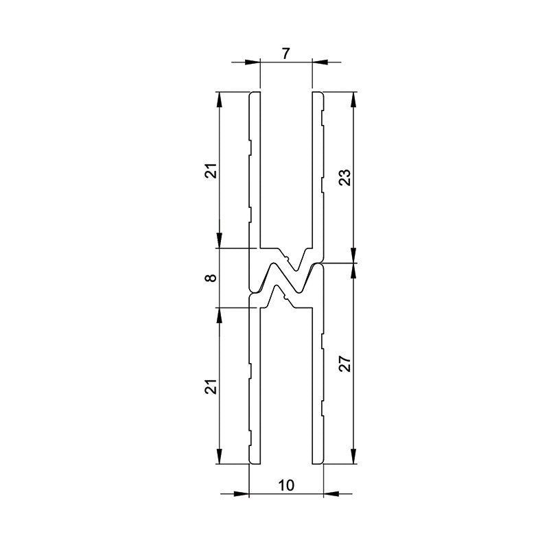 FactorRACK Perfil Macho Hembra 7 mm - Aluminio para Flightcase